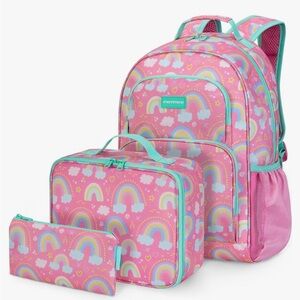Pink Rainbow Kids Backpack Set